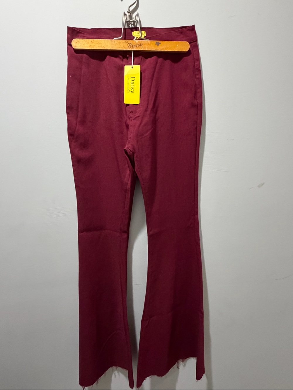 Daisy Maroon High-Waist Flare Pants